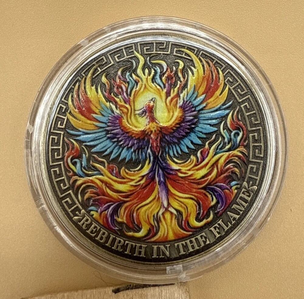 Phoenix Sobriety Recovery Challenge Coin Serenity Prayer Medallion AA NA Gift